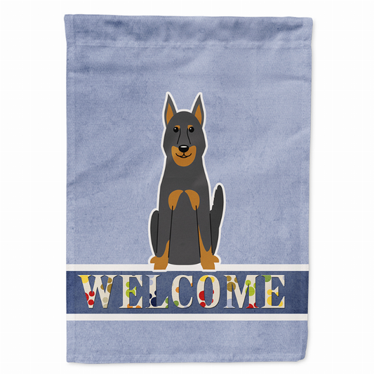 Welcome/Dog Breed Flag Canvas