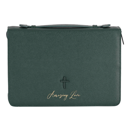 Bible Case Amazing Love Cross Green XXL