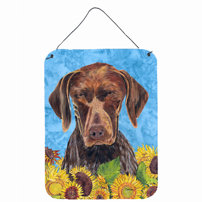 Summer Flowers Design with Dog Wall or Door Hanging Prints