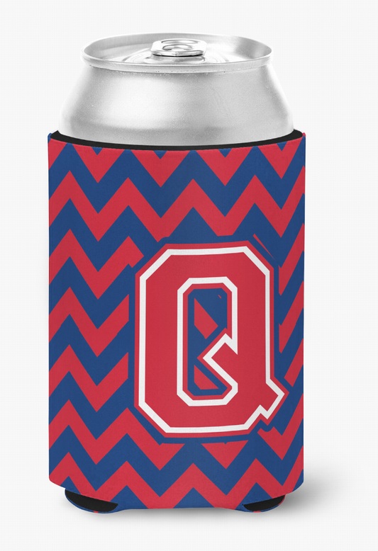 Monogram Letter Chevron Can or Bottle Hugger