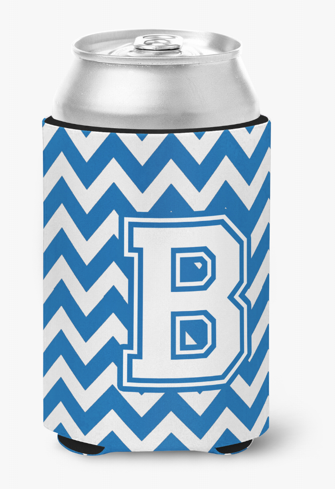 Monogram Letter Chevron Can or Bottle Hugger