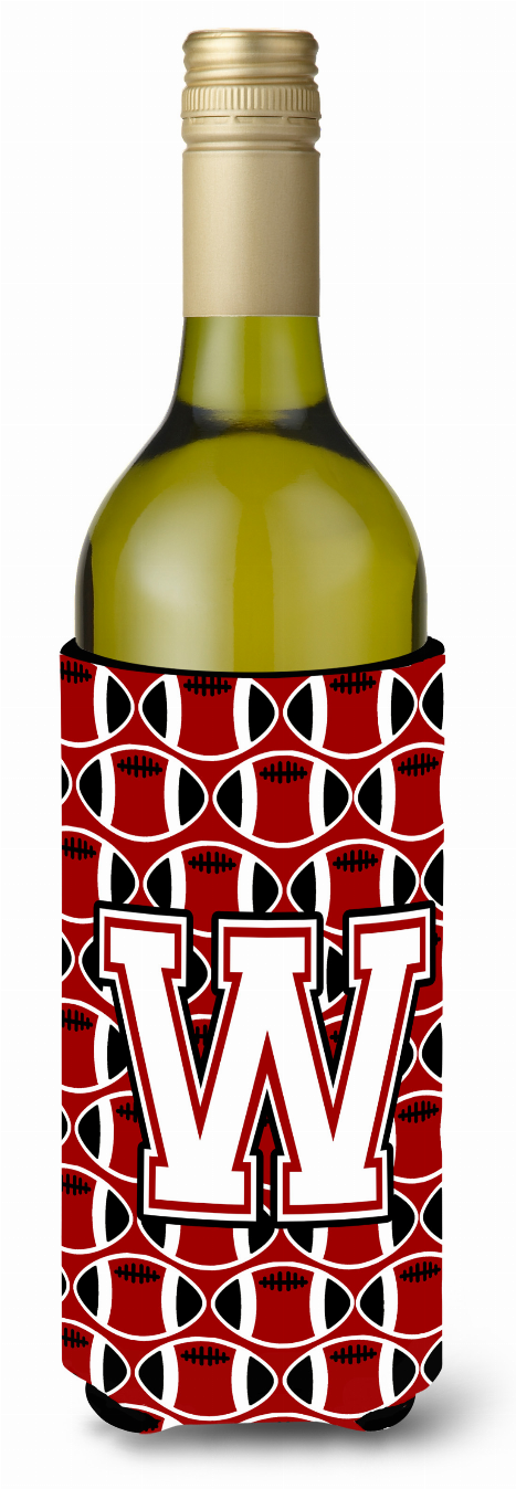 Monogram Letter Football Wine Bottle Hugger