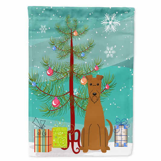 Merry Christmas Tree/Dog breed Themed Flag Canvas