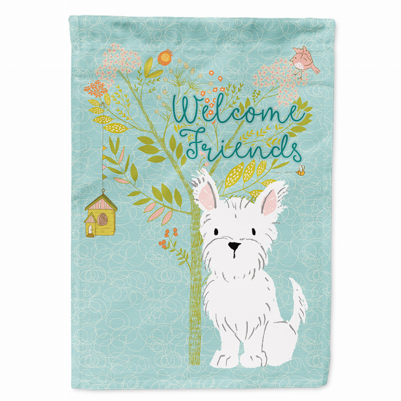 Welcome Friends/Dog Breed Themed Flag Canvas