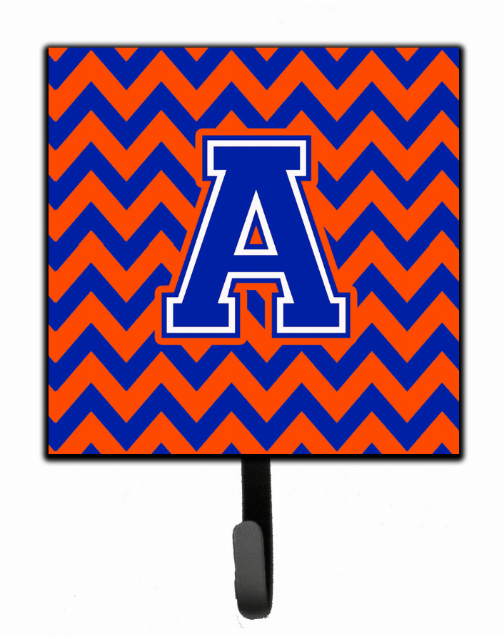 Letter Chevron Orange and Blue Leash or Key Holder