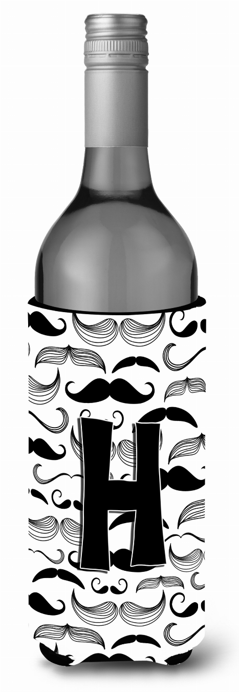 Monogram Letter Moustache Wine Bottle Hugger