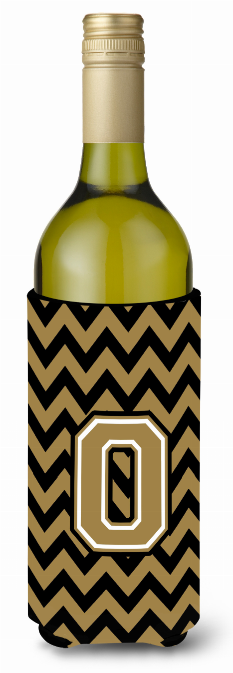 Monogram Letter Chevron Wine Bottle Hugger