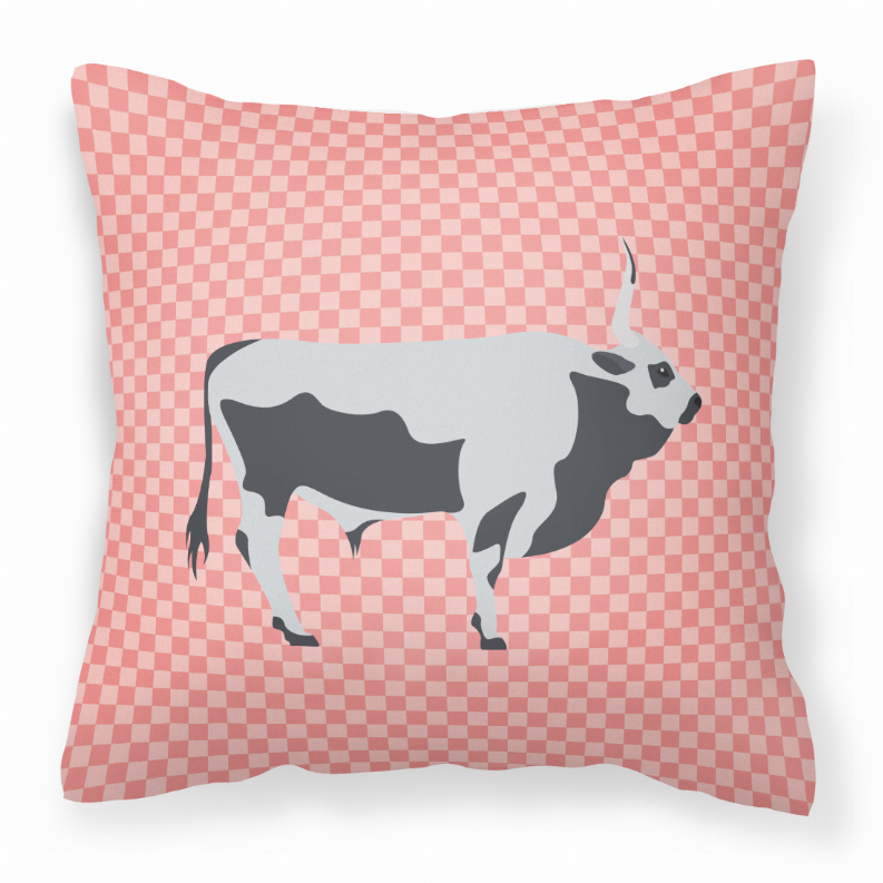 Pink Check Themed Fabric Decorative Pillow