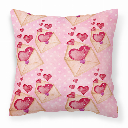 Watercolor Heart Shape/Love Themed  Fabric Decorative Pillow