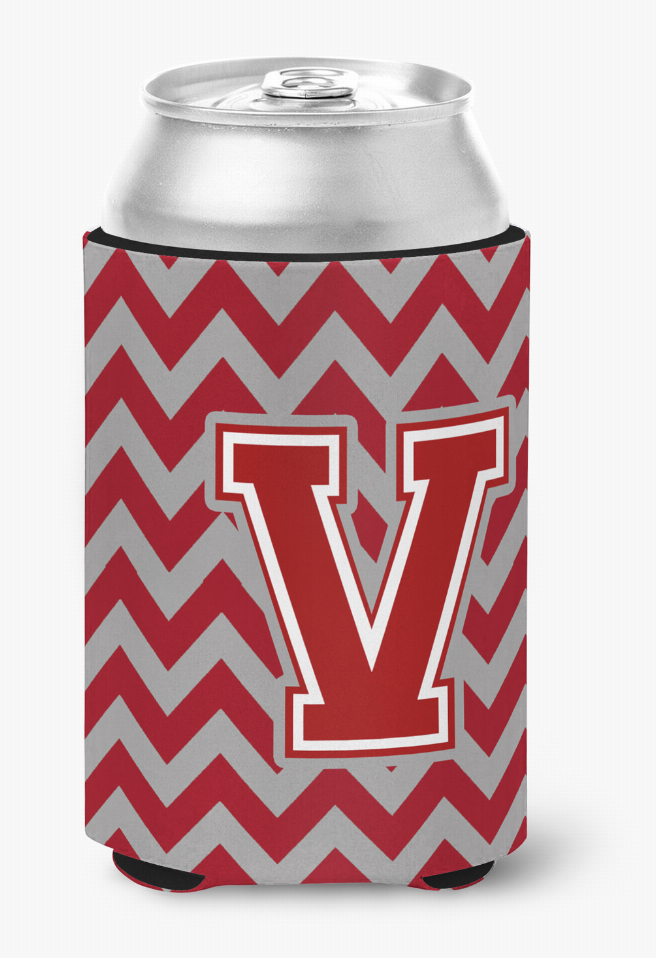 Monogram Letter Chevron Can or Bottle Hugger