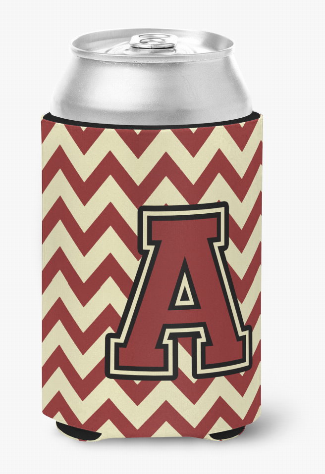 Monogram Letter Chevron Can or Bottle Hugger