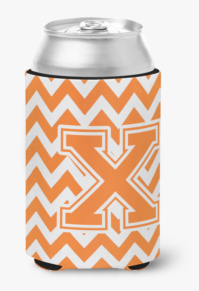 Monogram Letter Chevron Can or Bottle Hugger