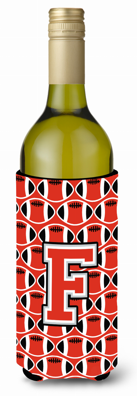 Monogram Letter Football Wine Bottle Hugger