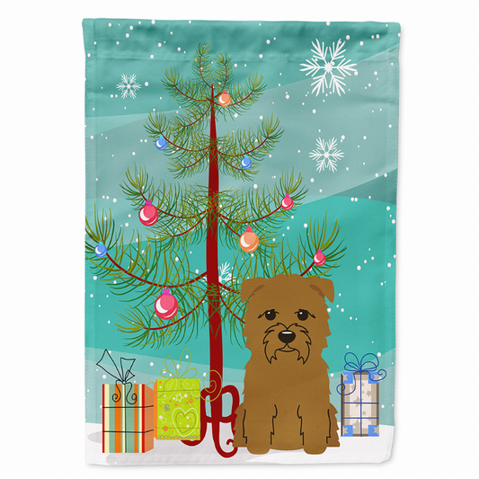 Merry Christmas Tree/Dog breed Themed Flag Canvas