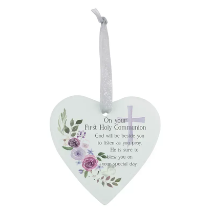 Glass Ornament Heart 1st Holy Communion