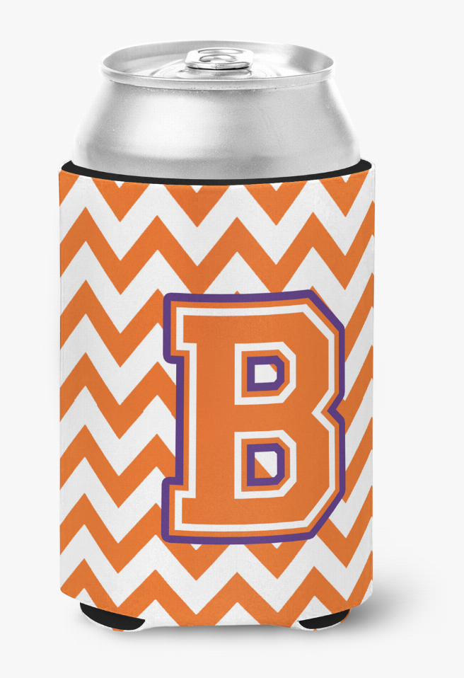 Monogram Letter Chevron Can or Bottle Hugger