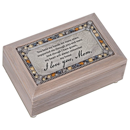 I Love You, Mom Petite Pewter Jeweled Music Box