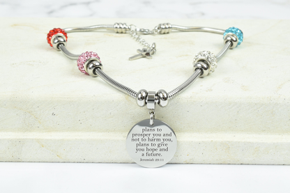 Womens Adjustable Bible Verse Necklace With Cross Charm By Pink Box