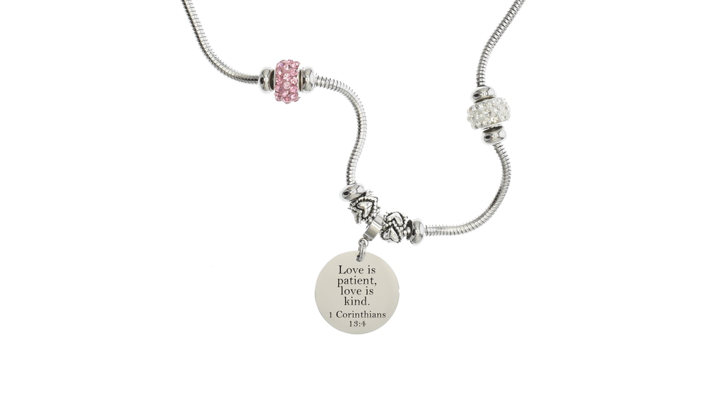 Womens Adjustable Bible Verse Necklace With Cross Charm By Pink Box