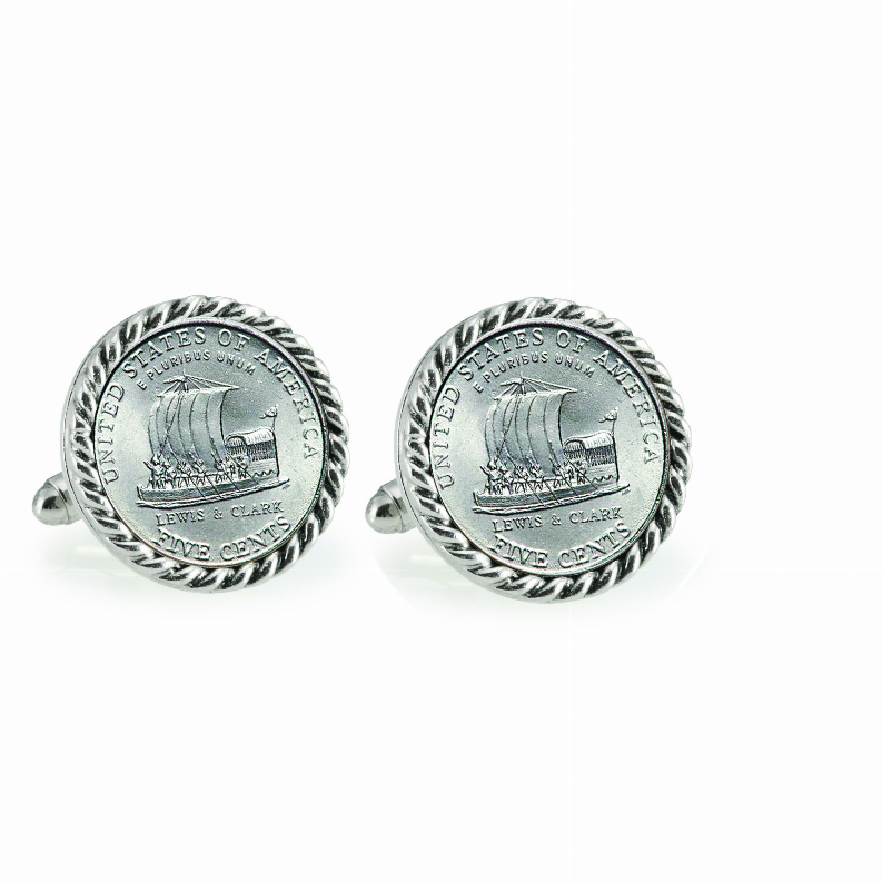 2004 Keelboat Rope Bezel Coin Cuff Links