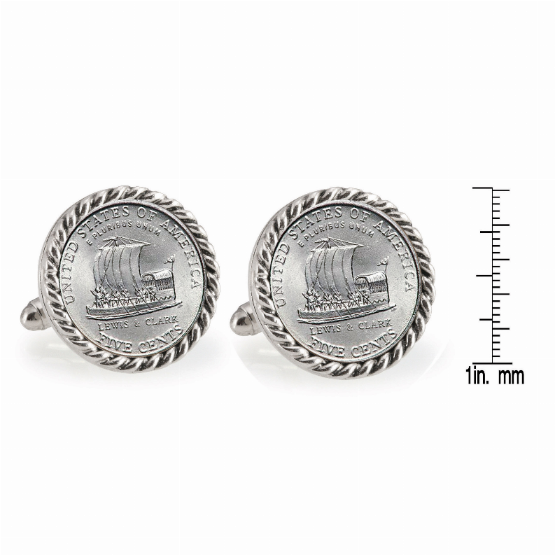 2004 Keelboat Rope Bezel Coin Cuff Links