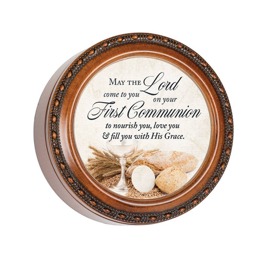 Communion Woodgrain Keepsake Box