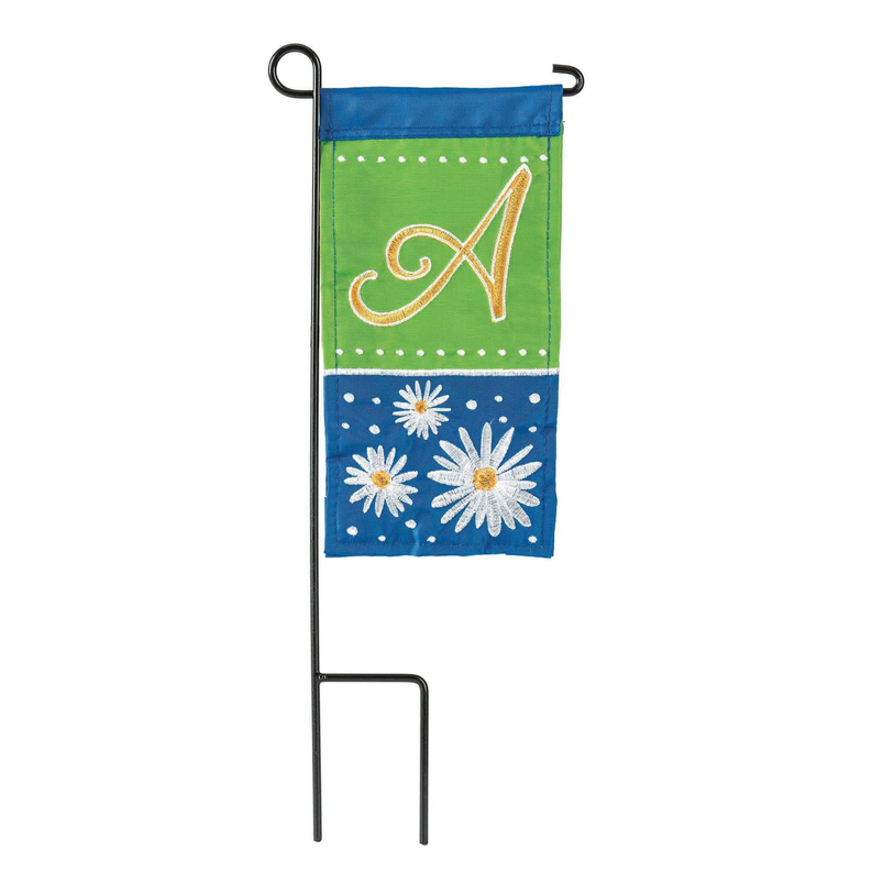 Daisy A Monogram Mini Flag With Stand