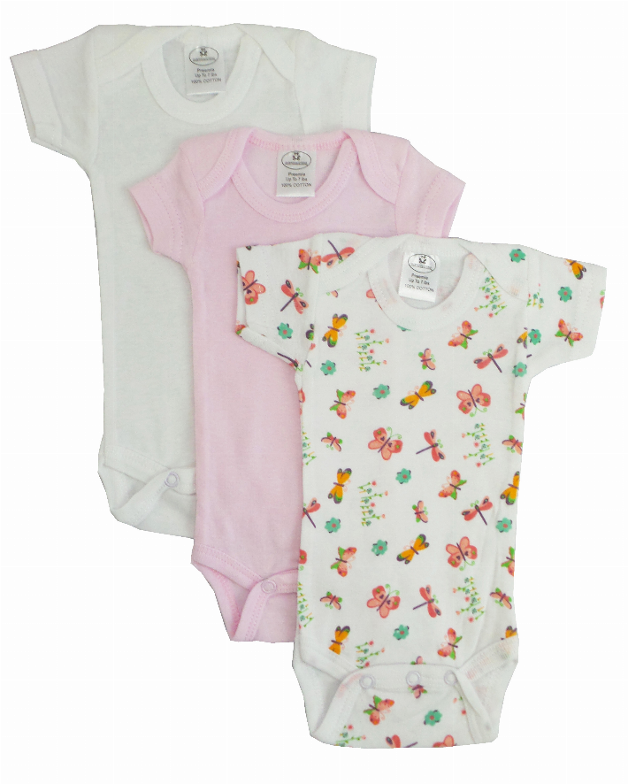 Bambini Preemie Girls Printed Short Sleeve Variety Pack