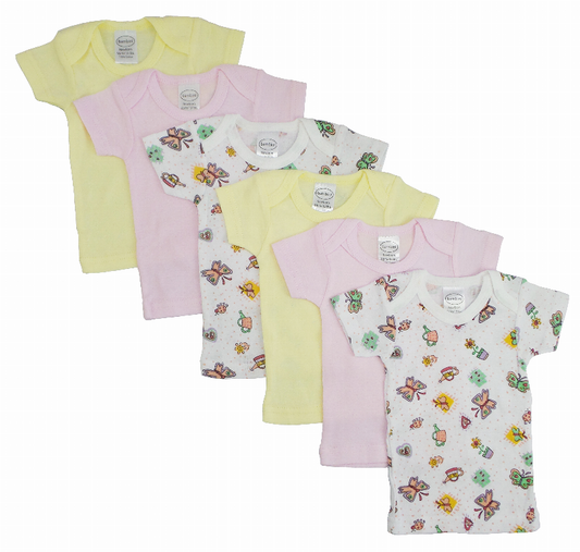 Bambini Girls Pastel Variety Short Sleeve Lap T-shirts 6 Pack