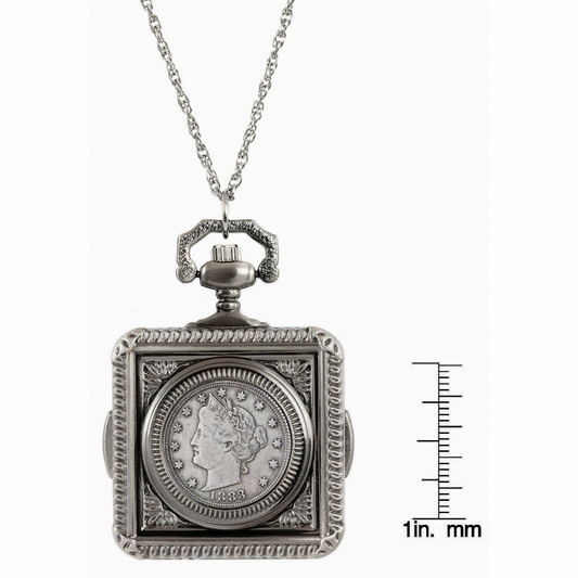 1883 First-Year-of-Issue Liberty Nickel Coin Pocket Watch Coin Pendant Necklace