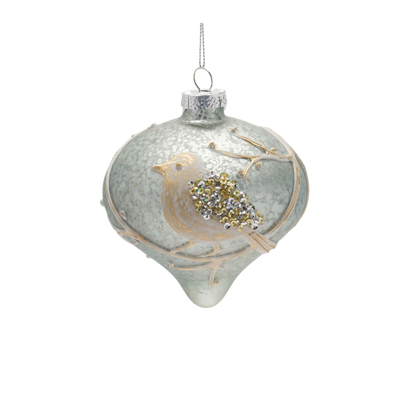 Beaded Glass Bird Ornament