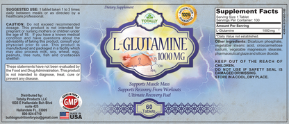 Totally Products L-Glutamine 1000mg tablets (60 per bottle)