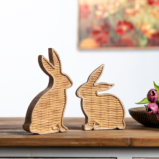 Wicker Rabbit Decor