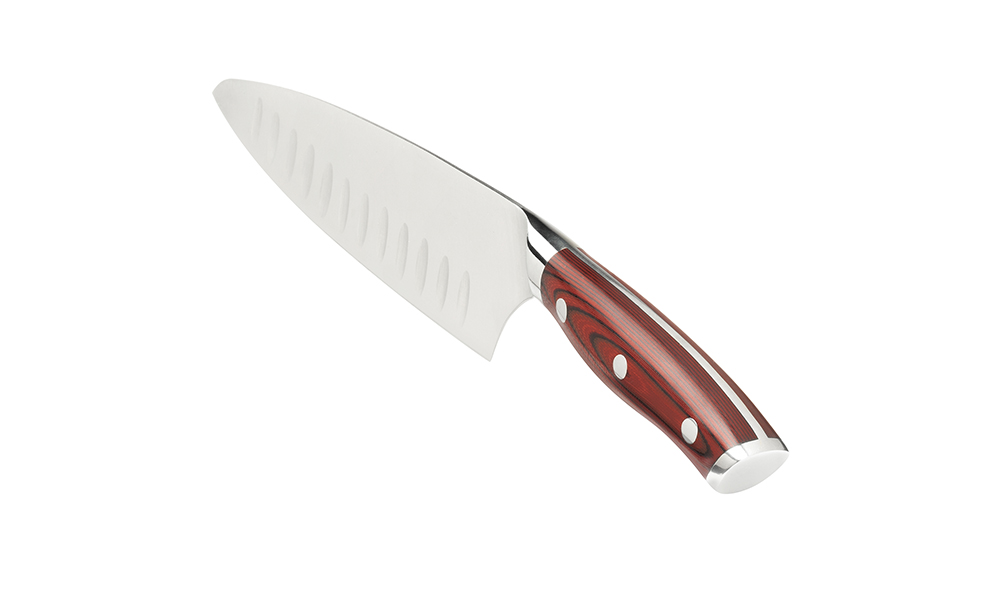 Crimson  Chef knife - Red G10 Handle w/ Kullens