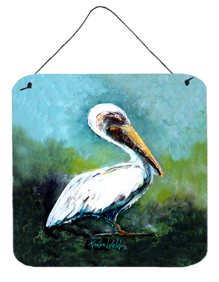 Blue Stand White Pelican Wall or Door Hanging Prints