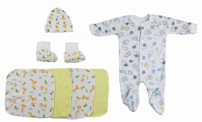 Bambini Sleep-n-Play, Cap, Booties and Washcloths - 7 Piece Set