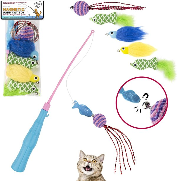 Magnetic Fishing Cat Toy Wand