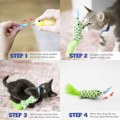 Magnetic Fishing Cat Toy Wand