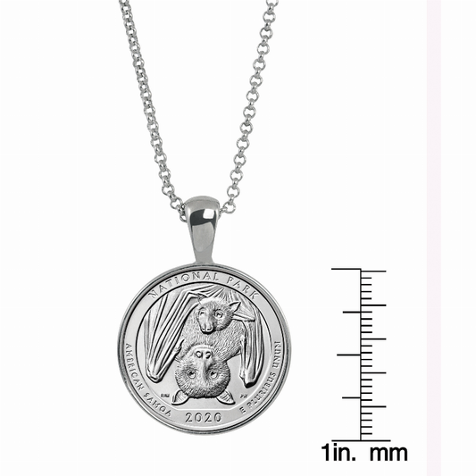 Bat Quarter Coin Pendant-Samoa National Park