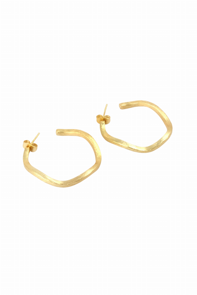 Wavy Gold Hoop Earrings