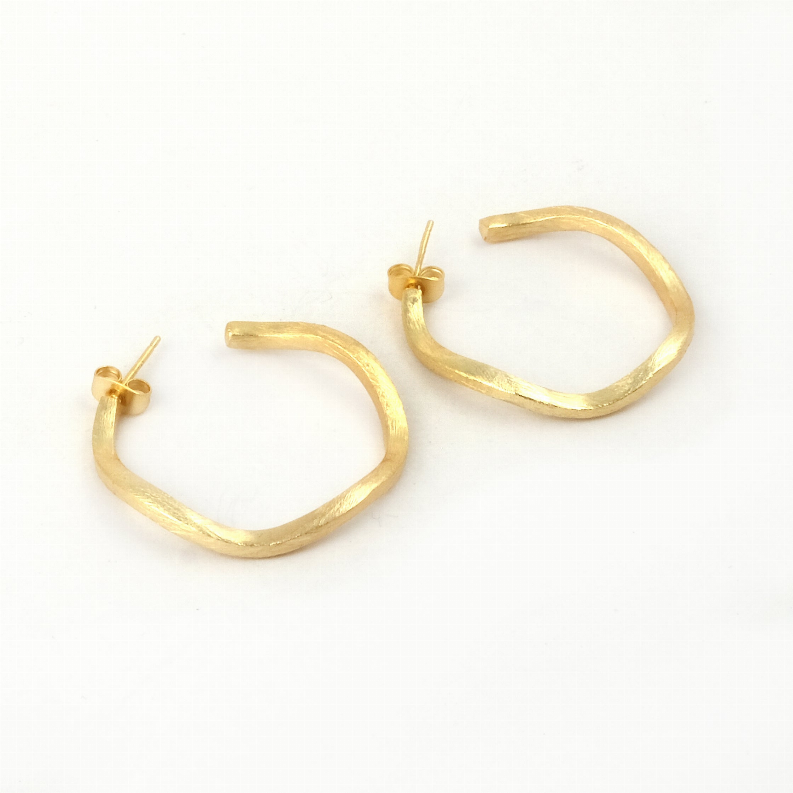 Wavy Gold Hoop Earrings