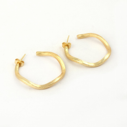 Wavy Gold Hoop Earrings