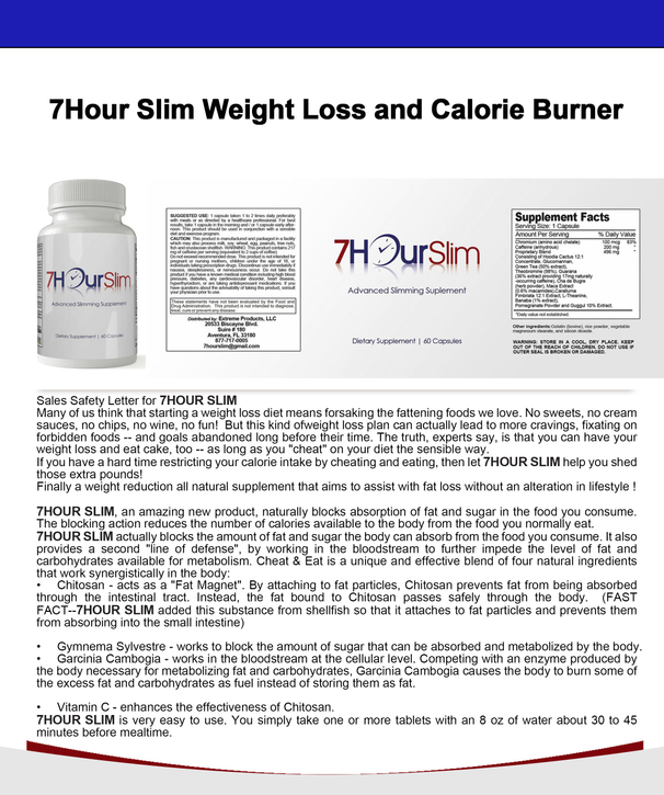 7Hour Slim Weight Loss and Calorie Burner (120 capsules)