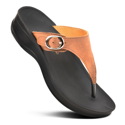 Aerothotic - Shale omfortable Arch Support Flip Flops for Women