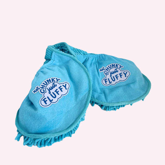 "Not Chunky Just Fluffy" Blue Bath Towel