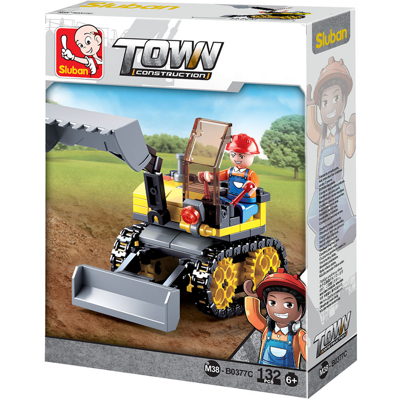 4-in-1 Construction Traxcavator Building Brick Display Set