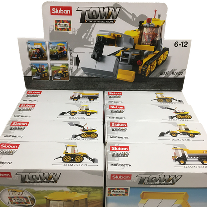 4-in-1 Construction Traxcavator Building Brick Display Set