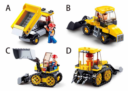 4-in-1 Construction Traxcavator Building Brick Display Set