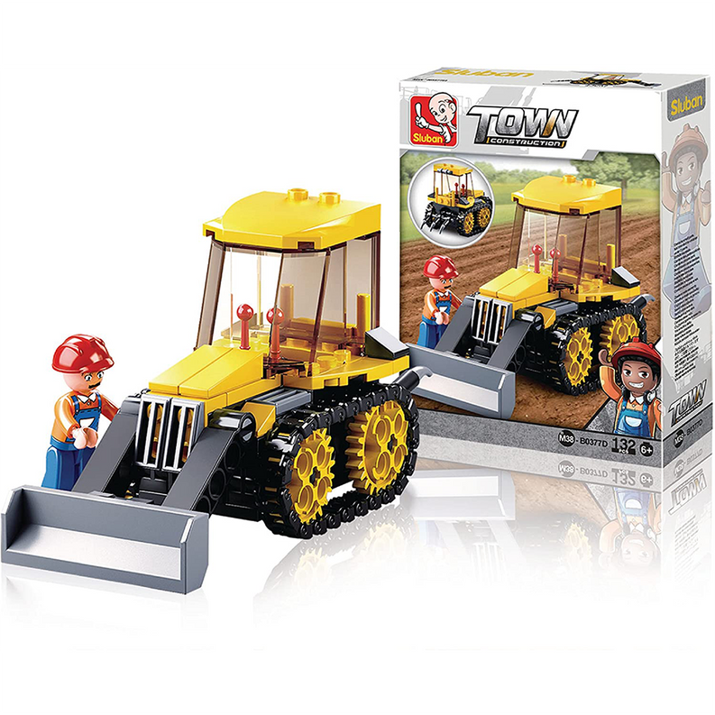 4-in-1 Construction Traxcavator Building Brick Display Set