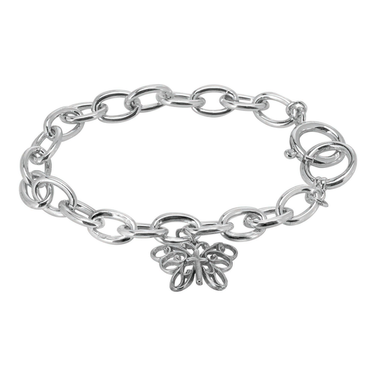 Butterfly Cross Tiffany Silver Plated Bracelet